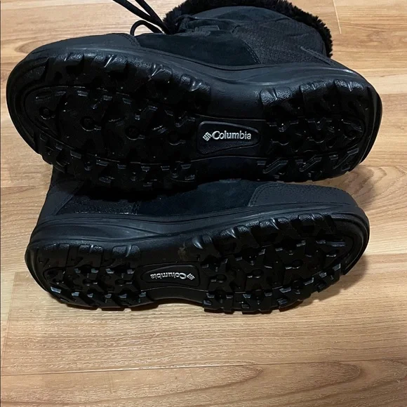 Women's Black Fur-Lined Winter Boots - Picture 5 of 6